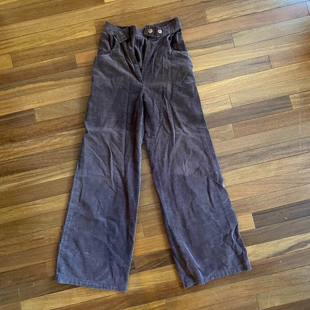 High rise wide leg corduroy pants